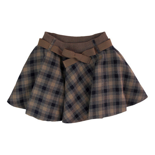 BEIGE TARTAN SKIRT