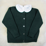 GREEN WOOL CARDIGAN