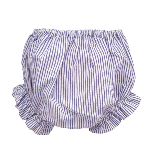 blue and white striped baby bloomers