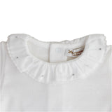 baby body ruffled collar silver embroidery