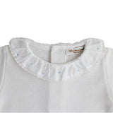 baby bodysuit ruffled embroidered collar
