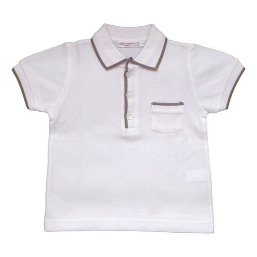 POLO SHIRT WITH TAUPE PROFILE