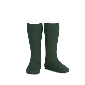 Children green knee-high ribbed socks condor